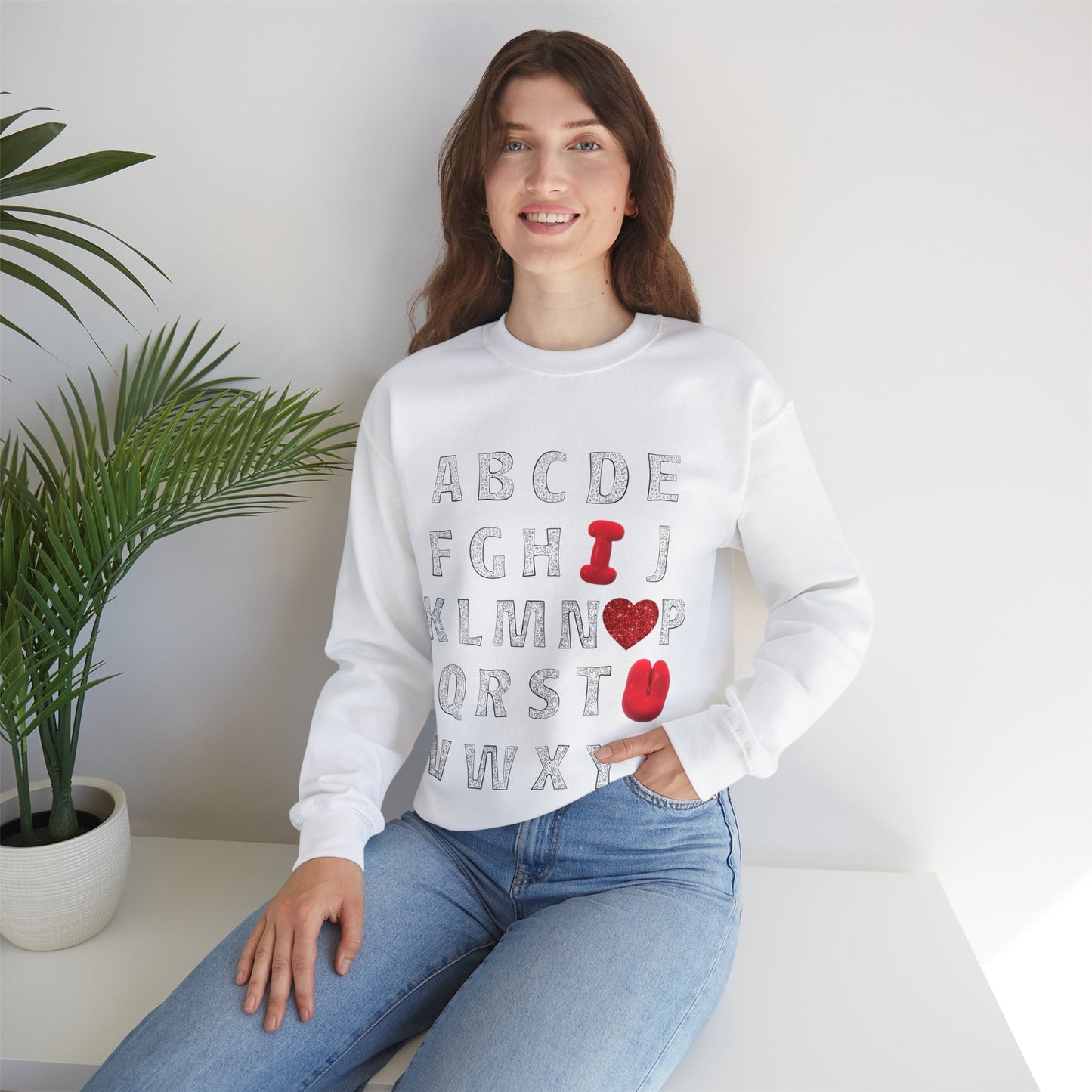 Alphabet | I Love You| Crewneck Sweatshirt