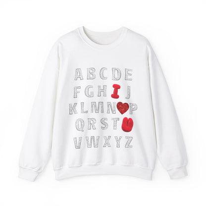 Alphabet | I Love You| Crewneck Sweatshirt