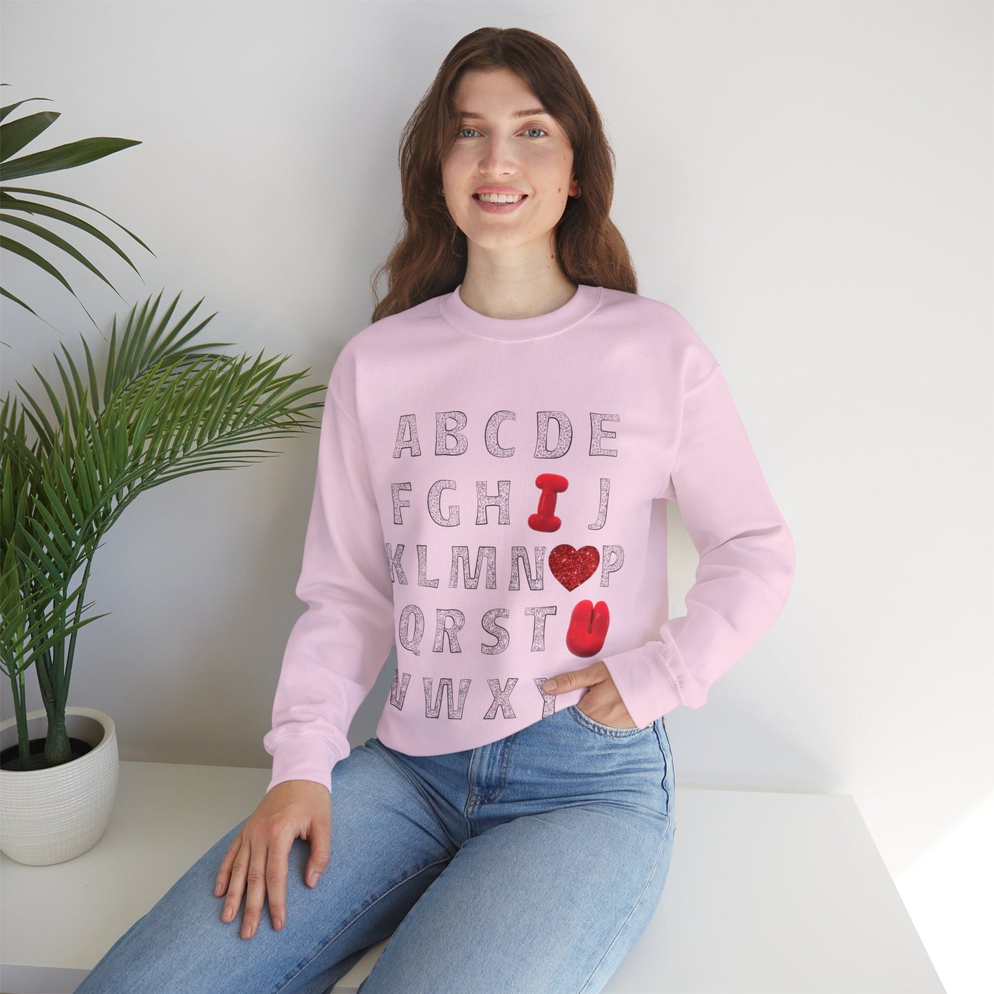 Alphabet | I Love You| Crewneck Sweatshirt