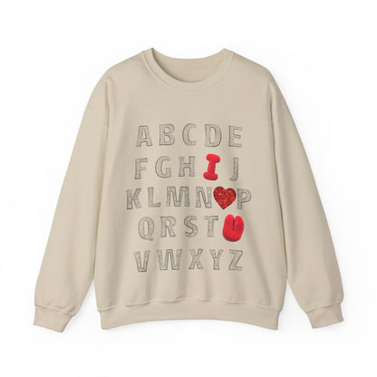 Alphabet | I Love You| Crewneck Sweatshirt