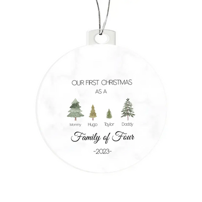 Luxury First Christmas as a Family of Four| Acrylic Ornament