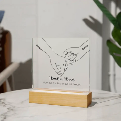 Forever Hand in Hand | First Kiss | Personalized Acrylic Plaque