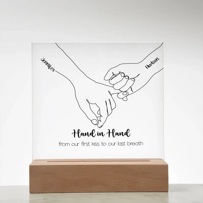 Forever Hand in Hand | First Kiss | Personalized Acrylic Plaque
