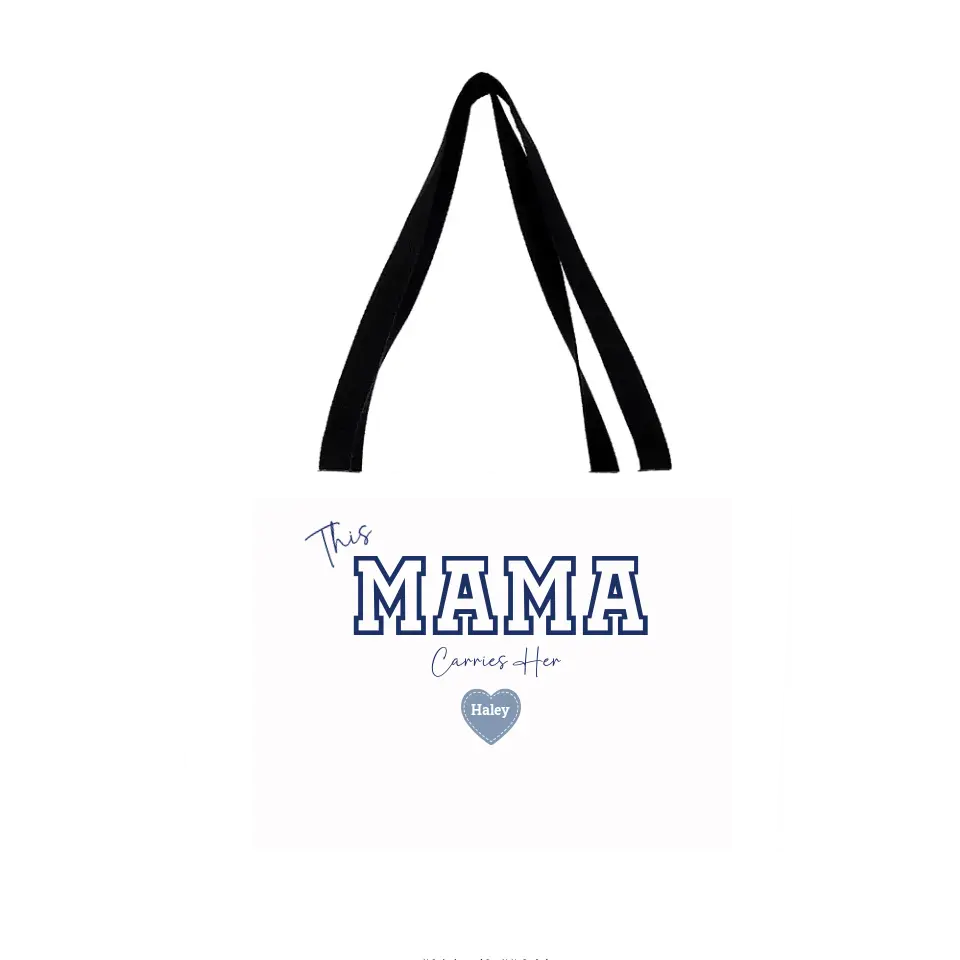Mama Carries Her Heart | Personalize | Oversize Tote Bag