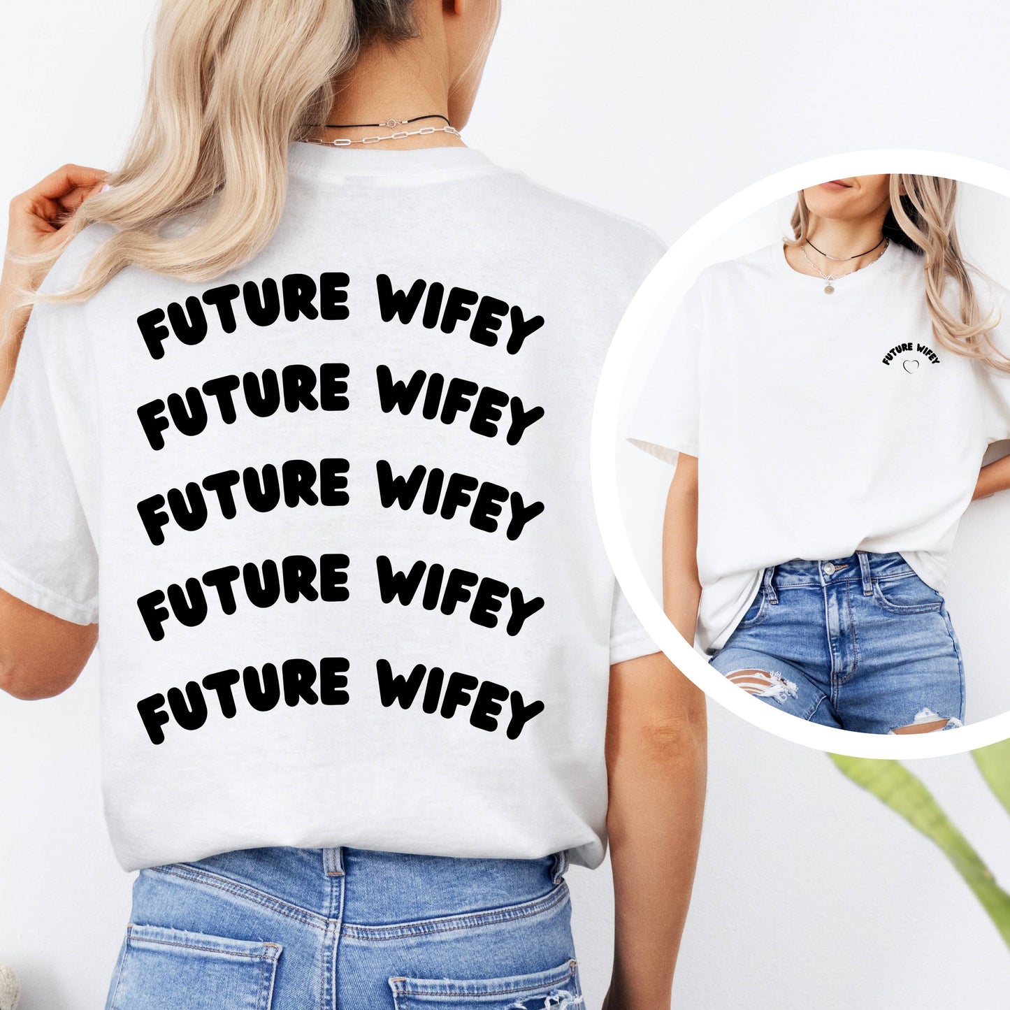 Future Wifey Tee| White / Midnight Black