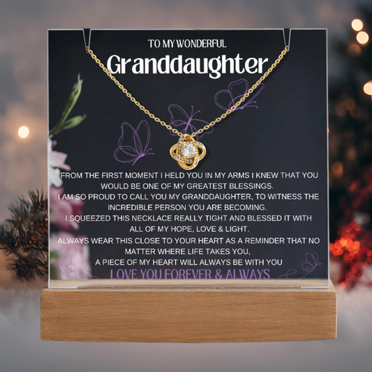 To My Wonderful Granddaughter | Greatest Blessing | Love Knot Glow Set