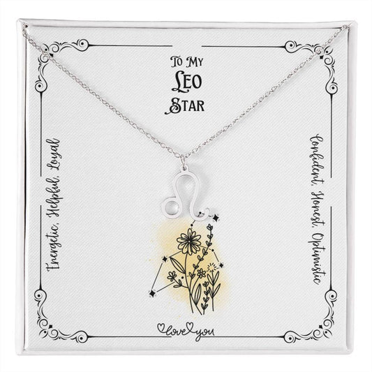 To My Leo Star | Characteristics | Love Floral Zodiac Necklace