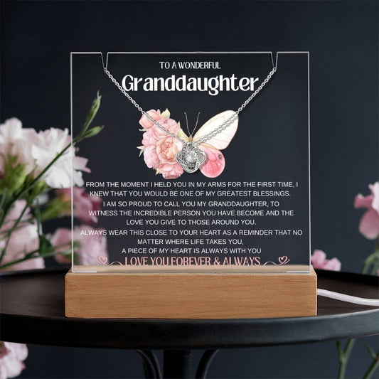 To A Wonderful Granddaughter | A Piece of My Heart | Love Knot Glow Set