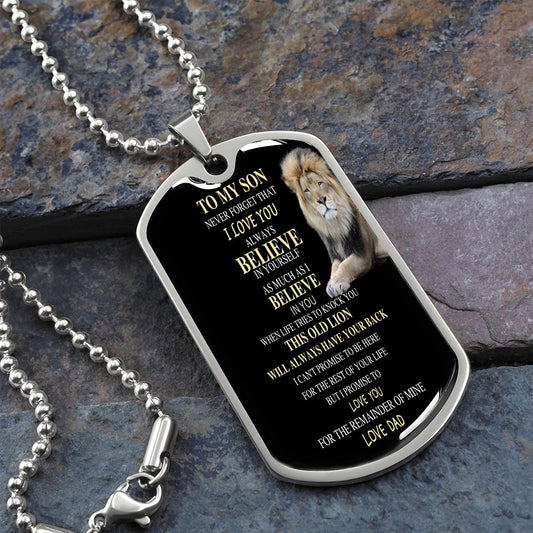 To My Son| This Old Lion| Dog Tag