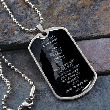 To My Son| Old Wolf| Dog Tag