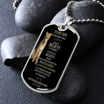 To My Son| This old Lioness| Dog Tag