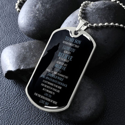 To My Son| Old Wolf| Dog Tag