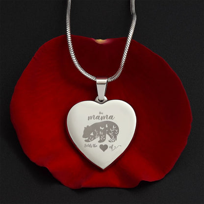 This Mama Butterflies| Holds the Heart | Engraved Heart Necklace