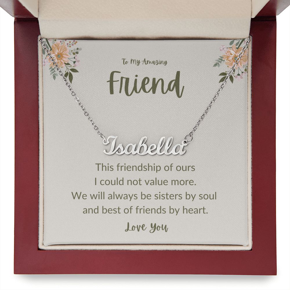 To My Friend| Name Necklace| Best Friends By Heart