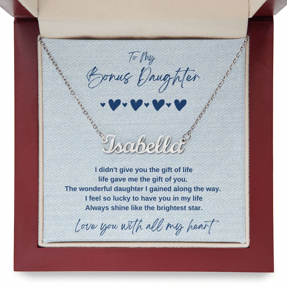 To My Bonus Daughter| Name Necklace| Gained Along the Way