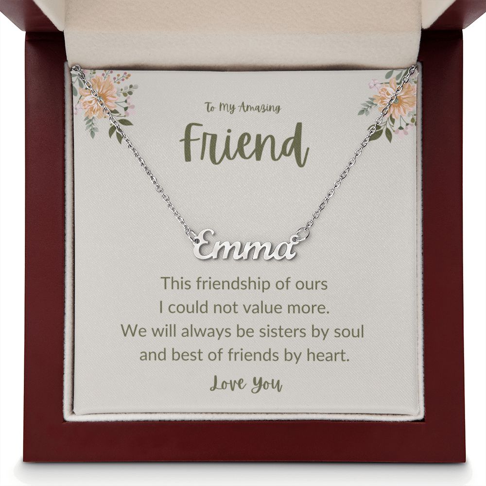 To My Friend| Name Necklace| Best Friends By Heart