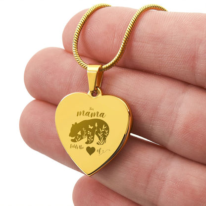 This Mama Butterflies| Holds the Heart | Engraved Heart Necklace