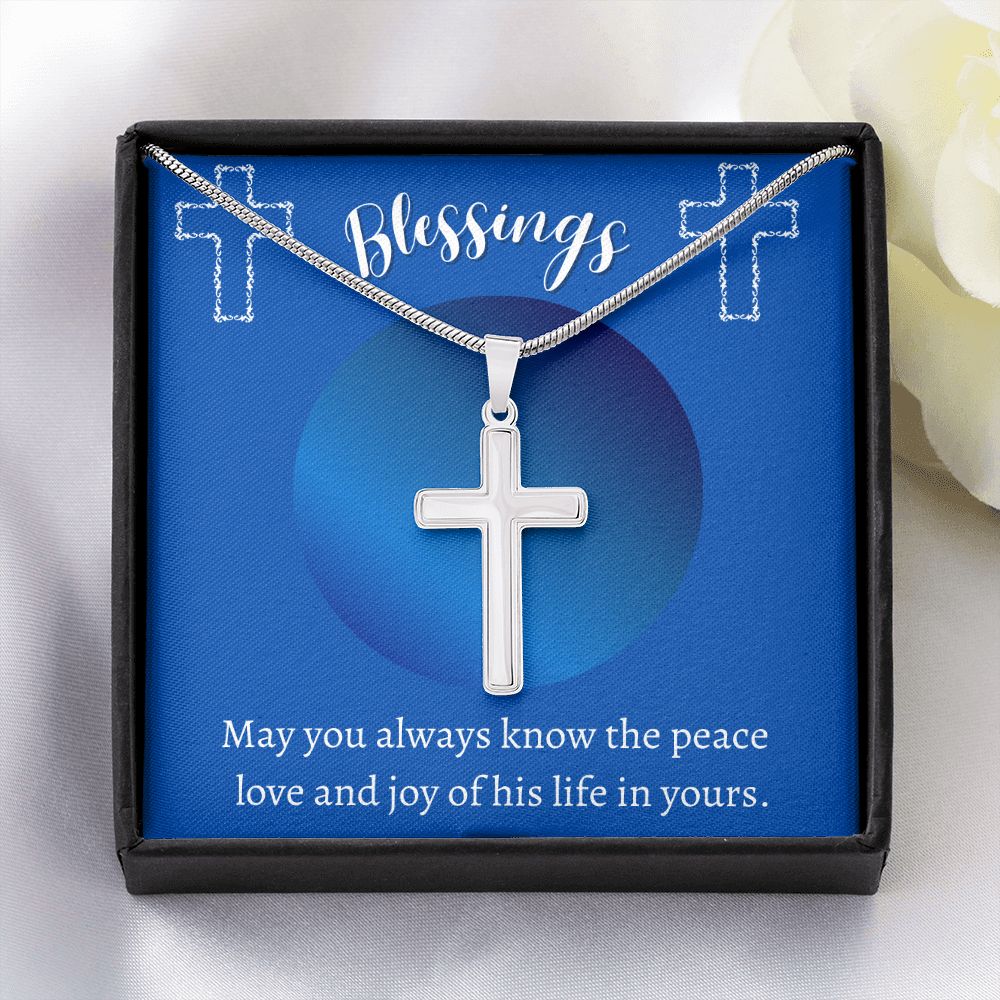 Blessings| His Life In Yours| Stainless Steel Cross