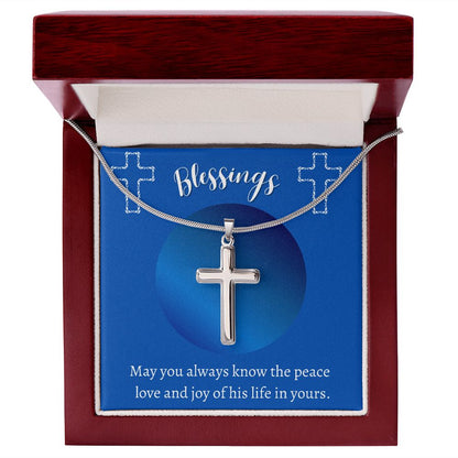 Blessings| His Life In Yours| Stainless Steel Cross